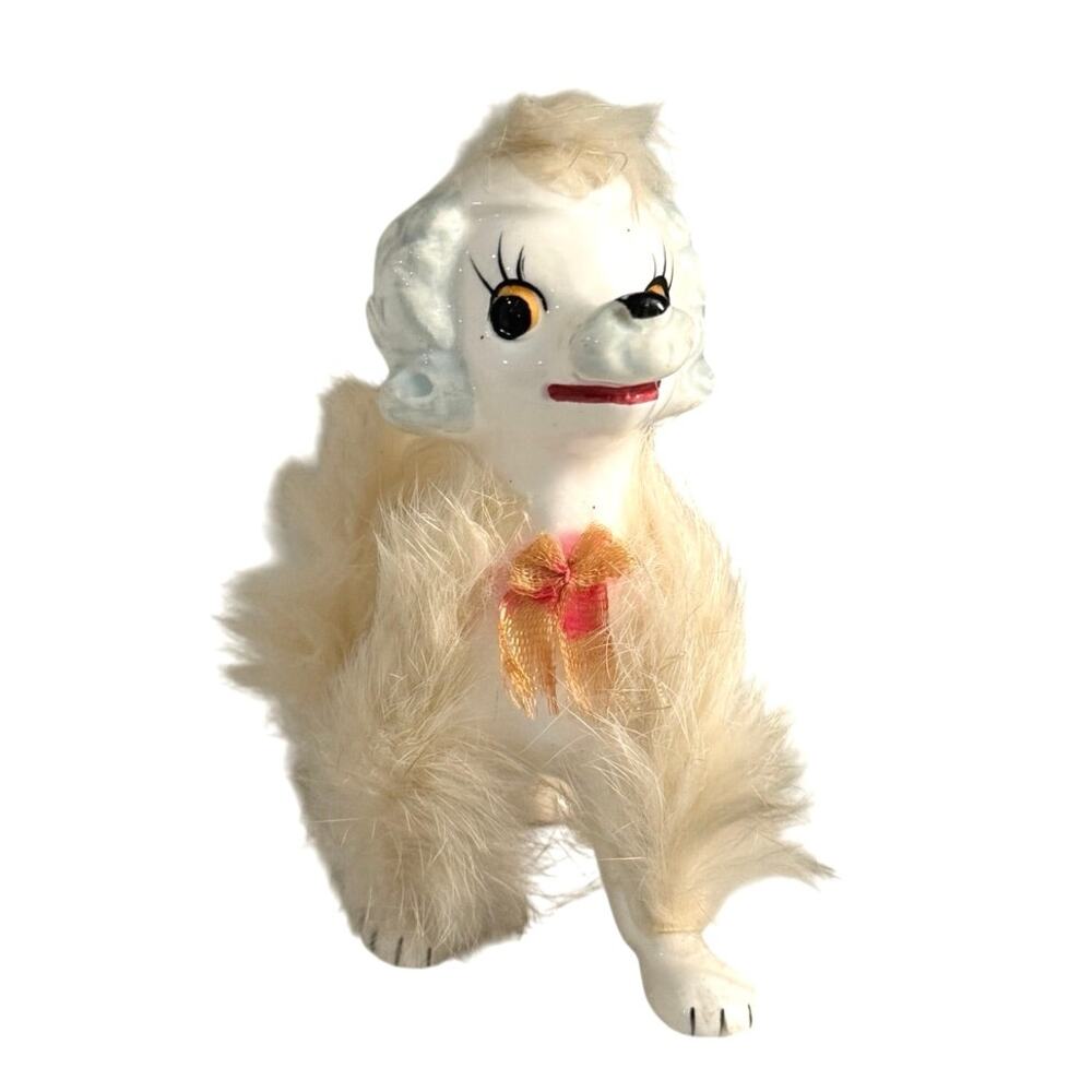 Vintage 1950’s ceramic poodle figurine made in Japan